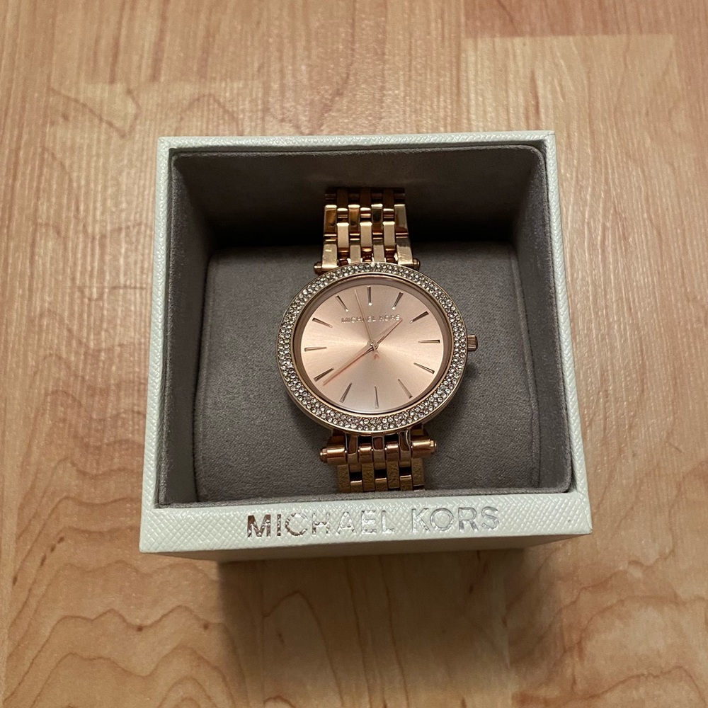 Michael Kors Rose Gold-Tone Glitz Darci Watch